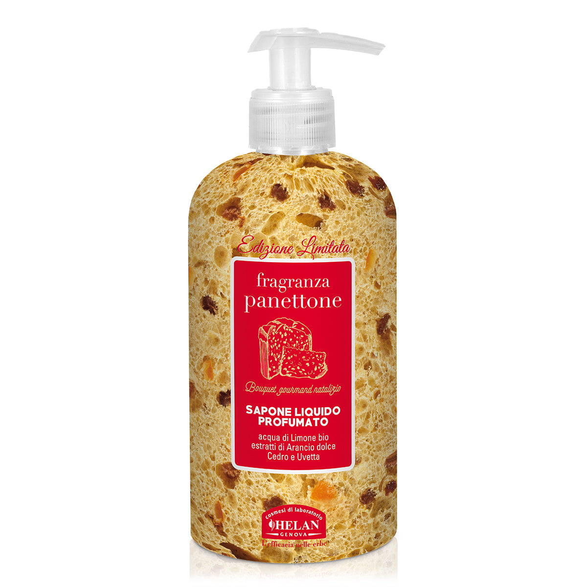 Fragranza Panettone Sapone Liquido Profumato Total Body Helan, flacone da 500 ml