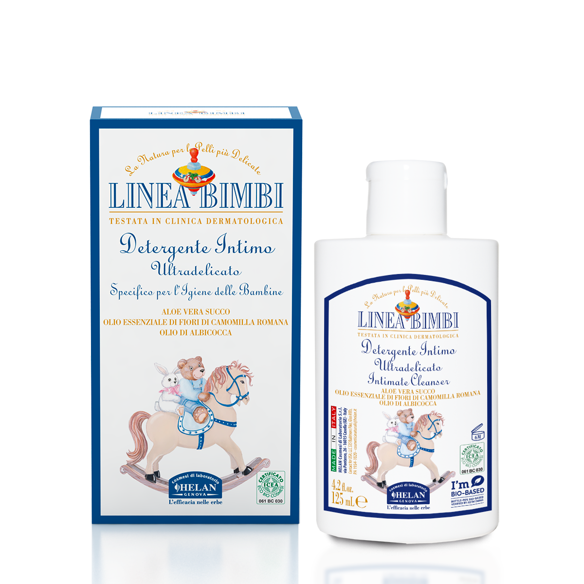 Detergente Intimo Ultradelicato Linea Bimbi Helan, flacone da 125 ml