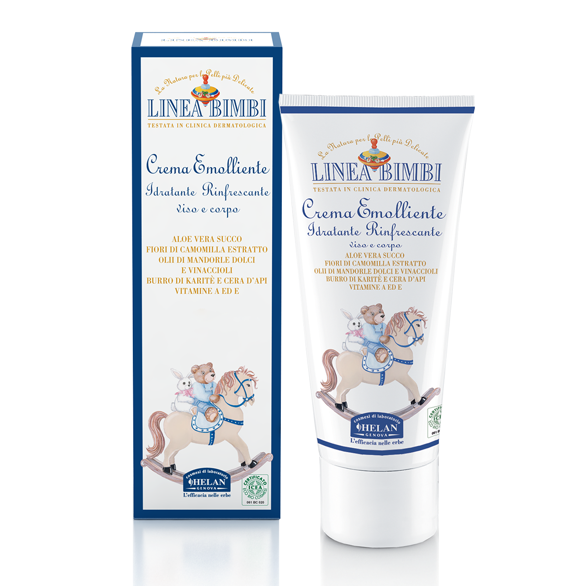 Crema Emolliente Viso e Corpo Linea Bimbi Helan, tubo da 100 ml