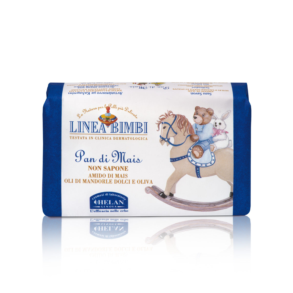 Pan di Mais Non Sapone Detergente Linea Bimbi Helan, panetto da 100 g