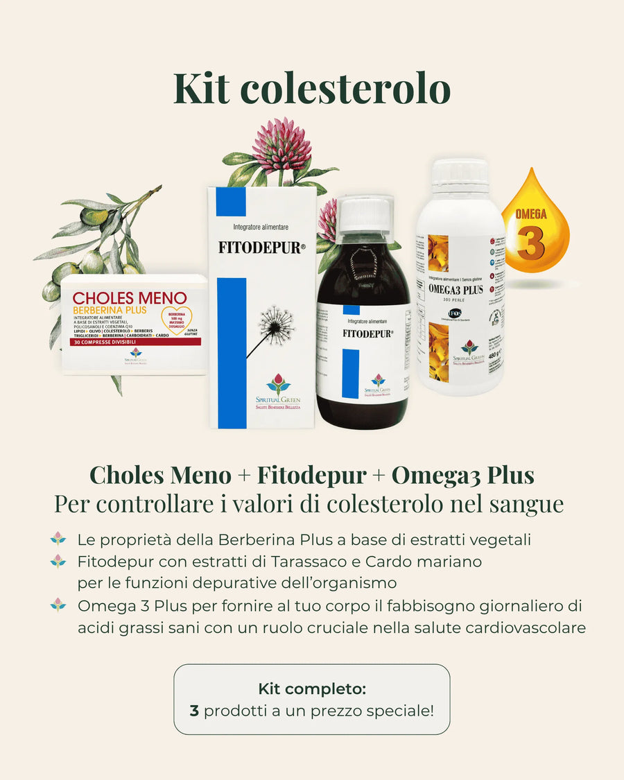 Kit Colesterolo: Cholesmeno Berberina Plus, Fitodepur e Omega 3 Plus