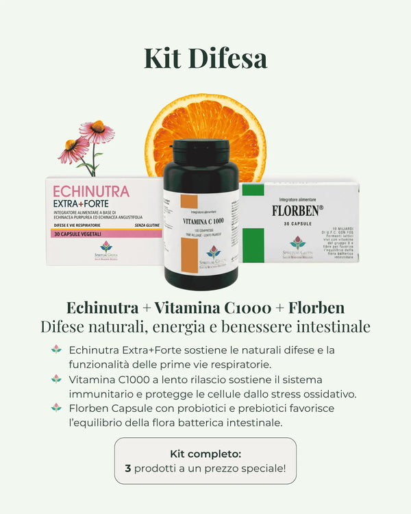 Kit Difesa: Echinutra Extra+Forte, Vitamina C1000 e Florben Capsule