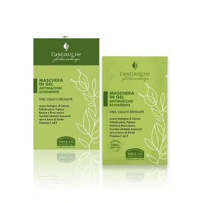 Maschera in Gel Antimacchie Schiarente Helan, confezione da 4 bustine da 8 ml