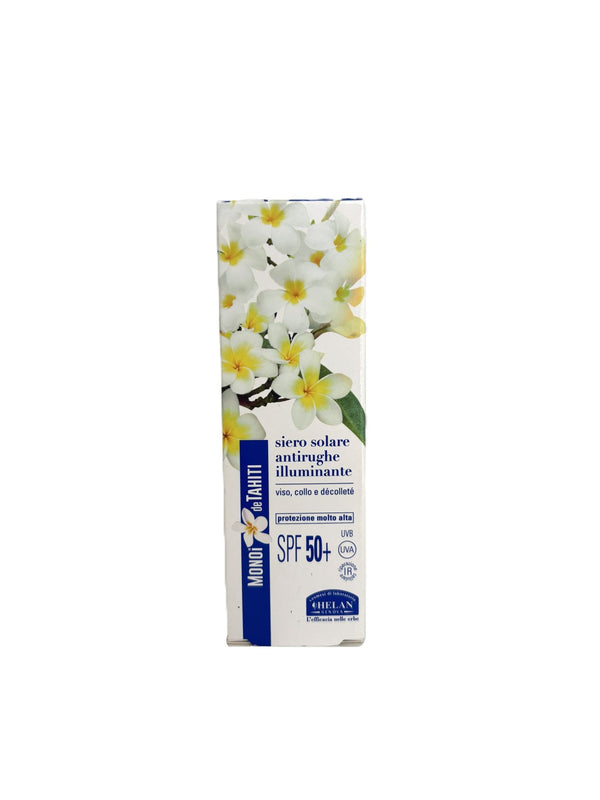 Siero Solare Antirughe Illuminante SPF 50+ Helan, confezione